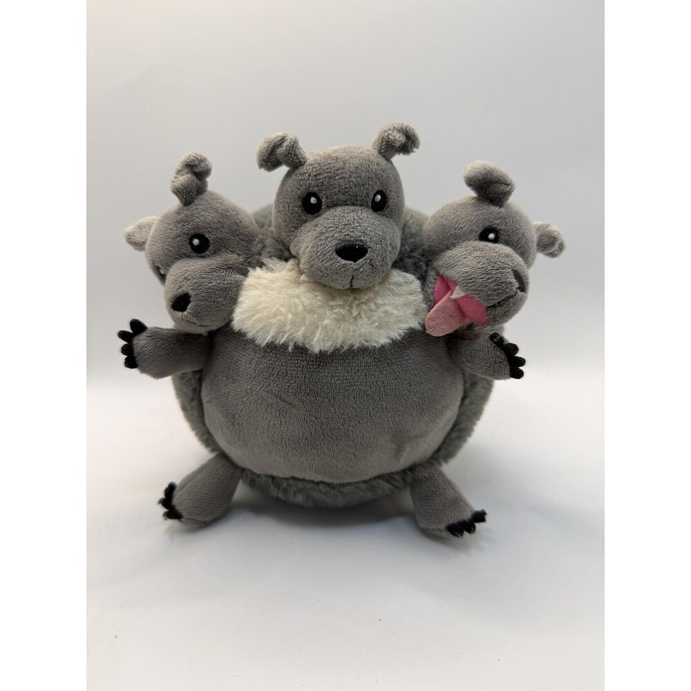 Squishable Gray Three Headed Dog Plush Stuffed Toy Small Cerberus Cute